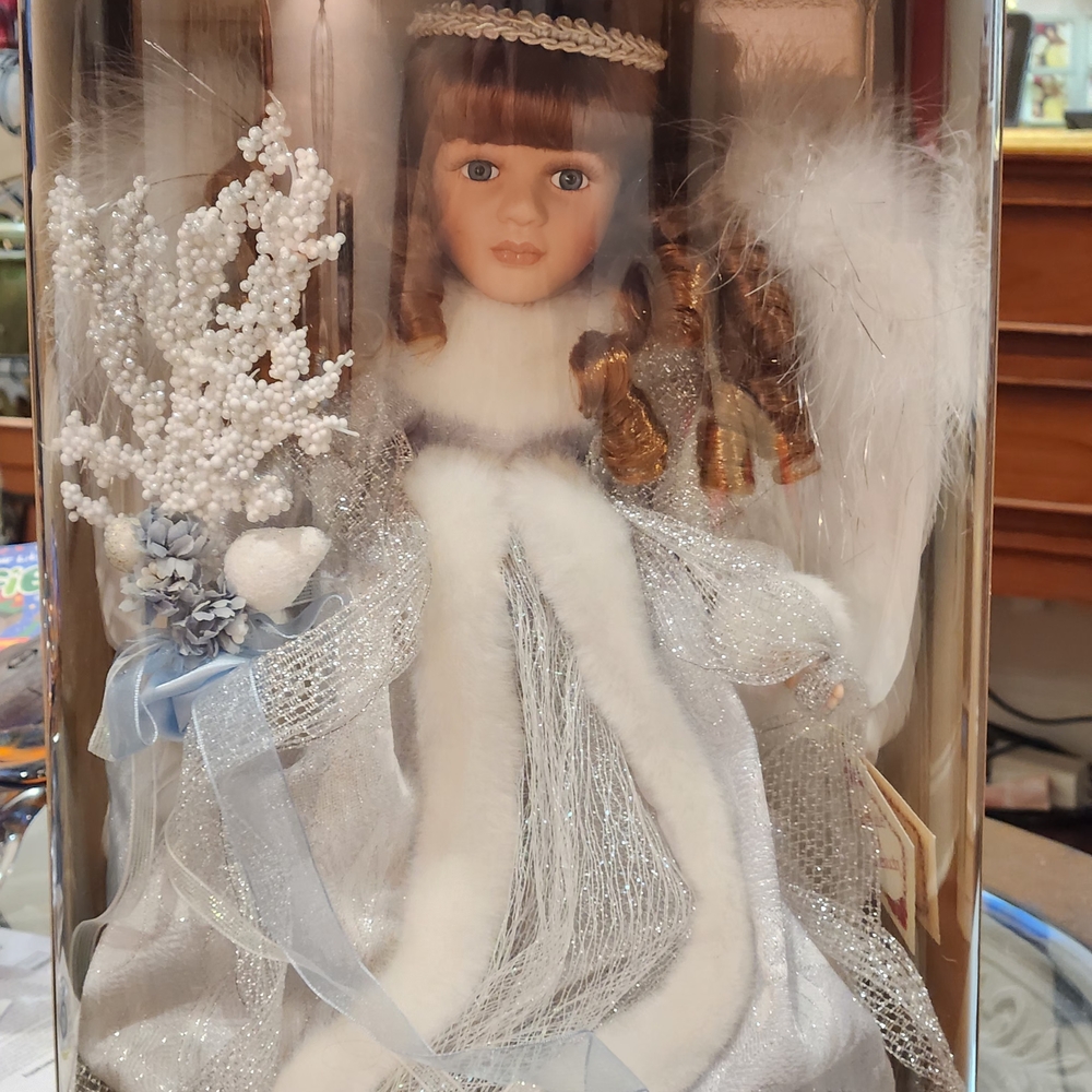 Charming Angel Doll with White and Silver Dress